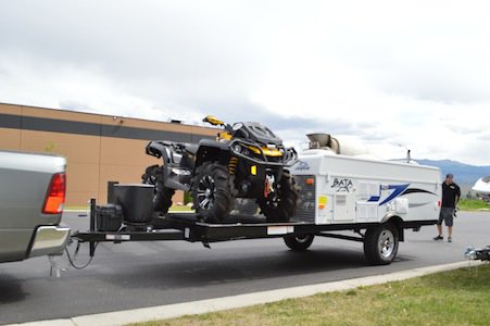 Pop up camper discount with atv rack